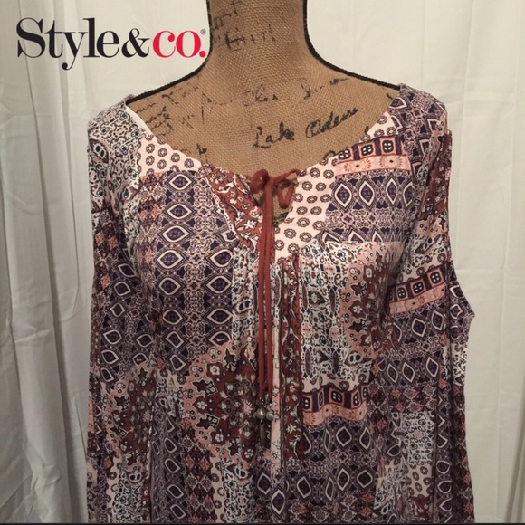 Style & Co. Tops - ➕ Boho Cold Shoulder Peasant Tunic